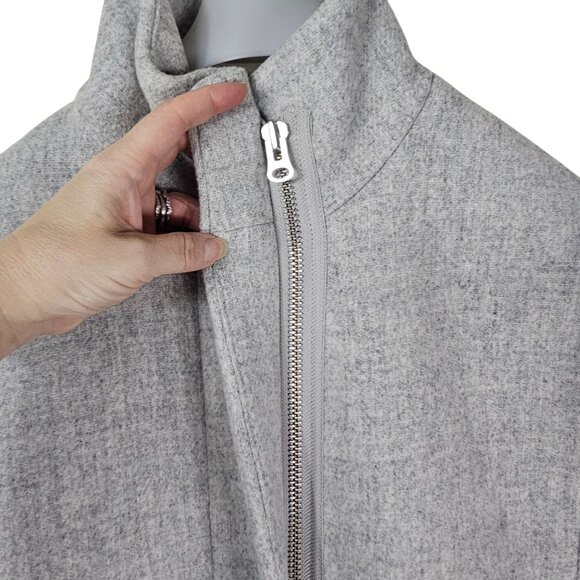 J. Crew Nello Gori Italian Stadium Cloth Coat Size 00 Gray Wool Stand Collar - Picture 4 of 11